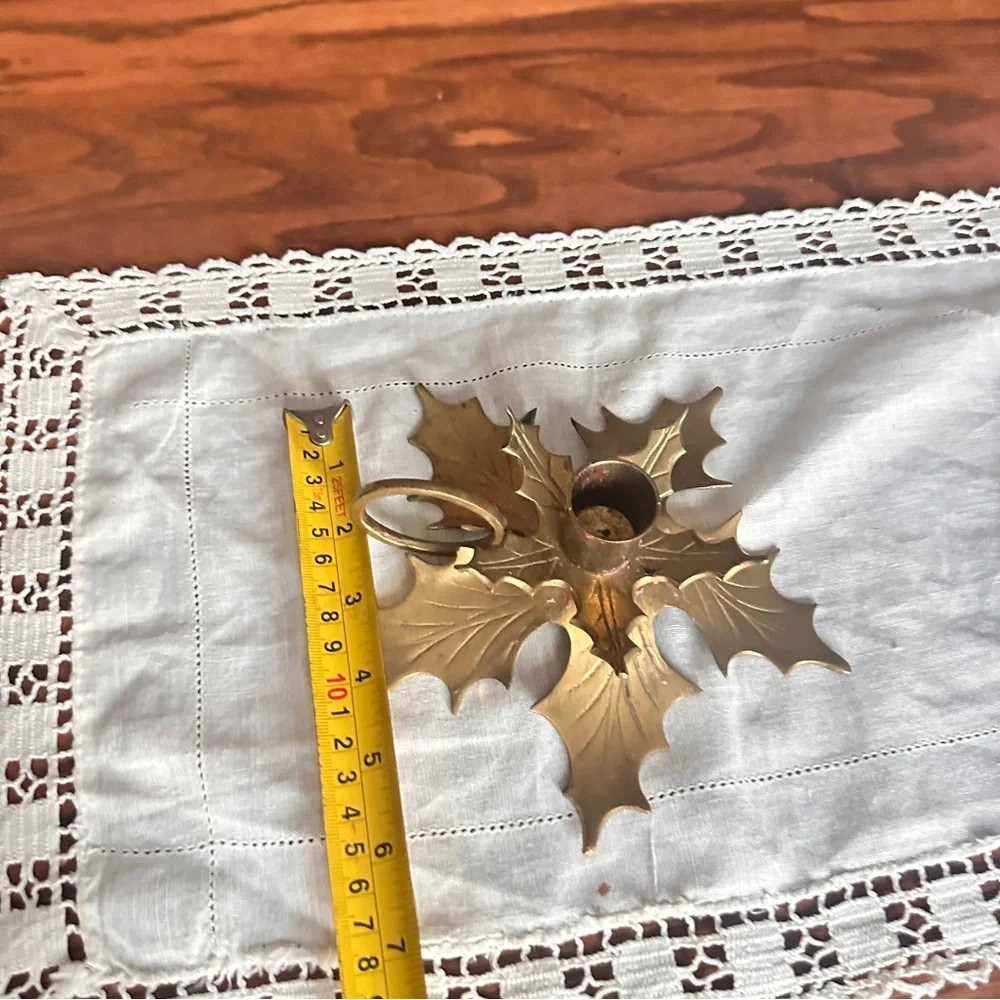 Vintage brass Leaf Candle Holder